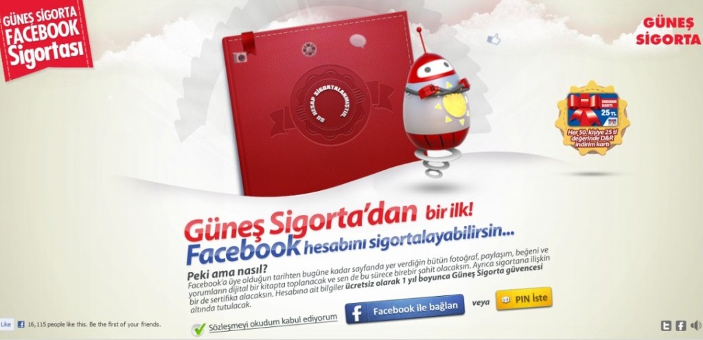 Güneş Sigorta Facebook hesabınızı sigortalıyor