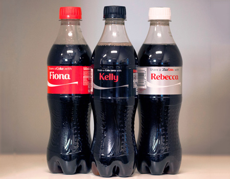 Coca-Cola ürünlerine kişisel etiketler
