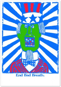 Seymour Chwast, "End Bad Breath" (Vietnam savaşı karşıtı bir çalışma)