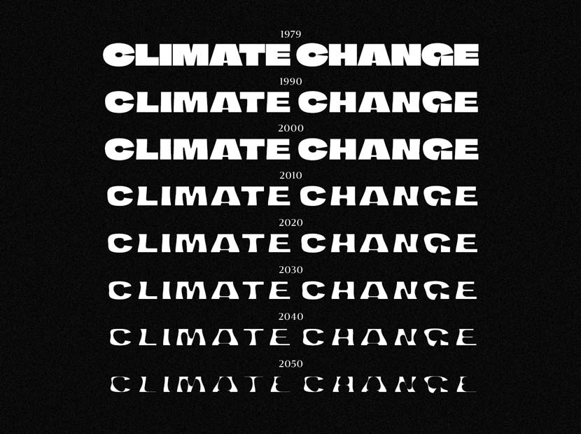 İklim kriziyle şekillenen font