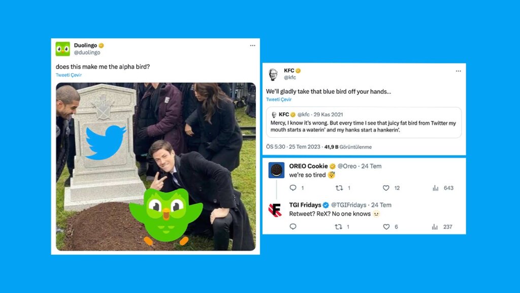 Markalardan mavi kuşa veda mesajları