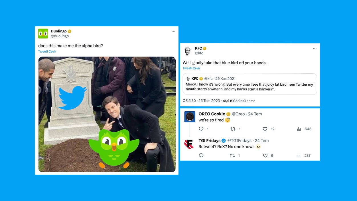 Markalardan mavi kuşa veda mesajları
