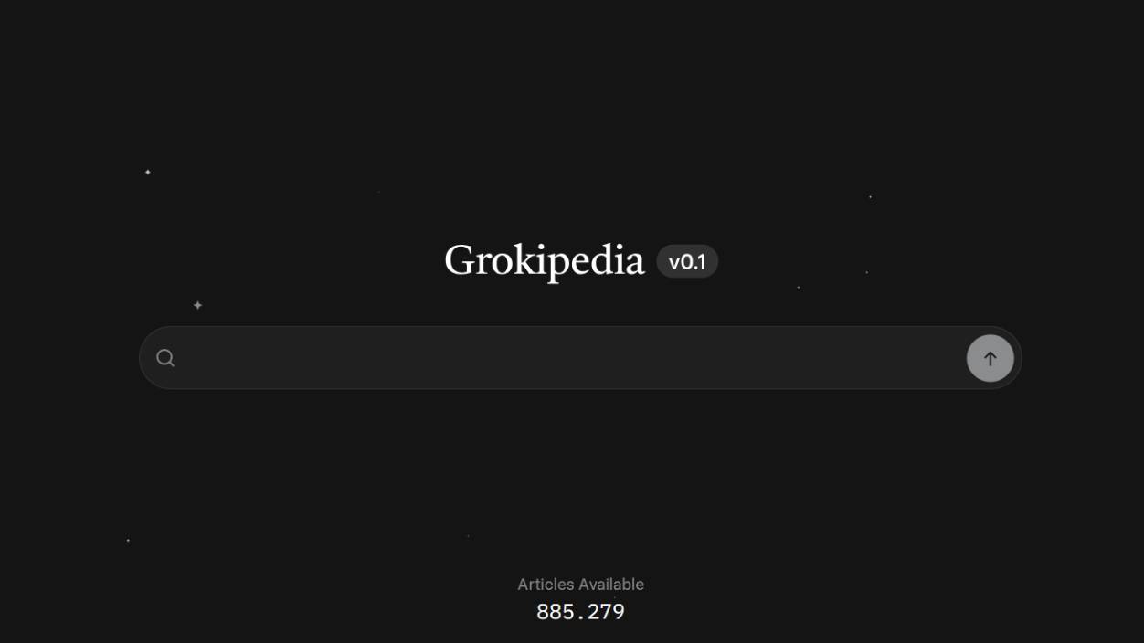 Grokipedia anasayfası