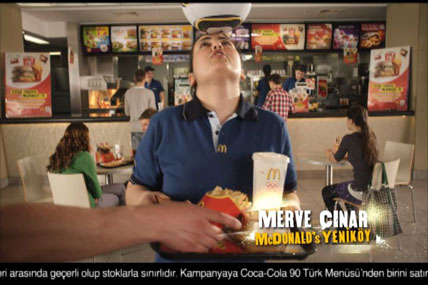 McDonalds çalışanları reklam filminde