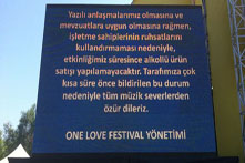 One Loveda içki yasak